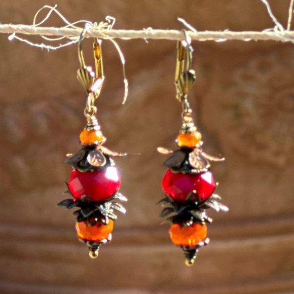 Hand Crafted Artisan Earrings, Forbidden Fruit~ Abraxas - Picture 2 of 8